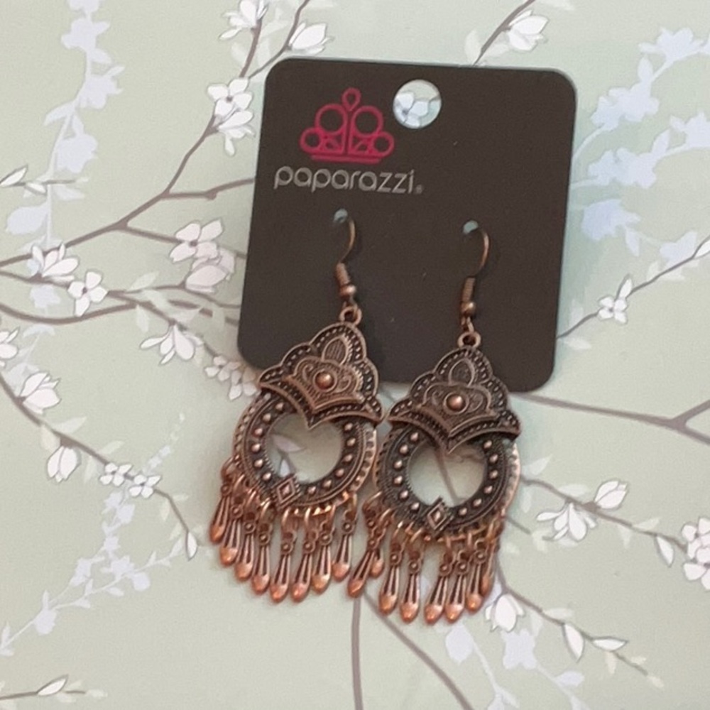 ❄️ Paparazzi | Brown Chandelier Earrings with Intricate Filigree Boho
